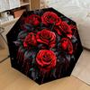 1pc Gothic Roses Automatic Open/Close Umbrella, 8-Rib Sturdy Frame, Umbrella for Travel, Everyday, Formal Events yy251126004