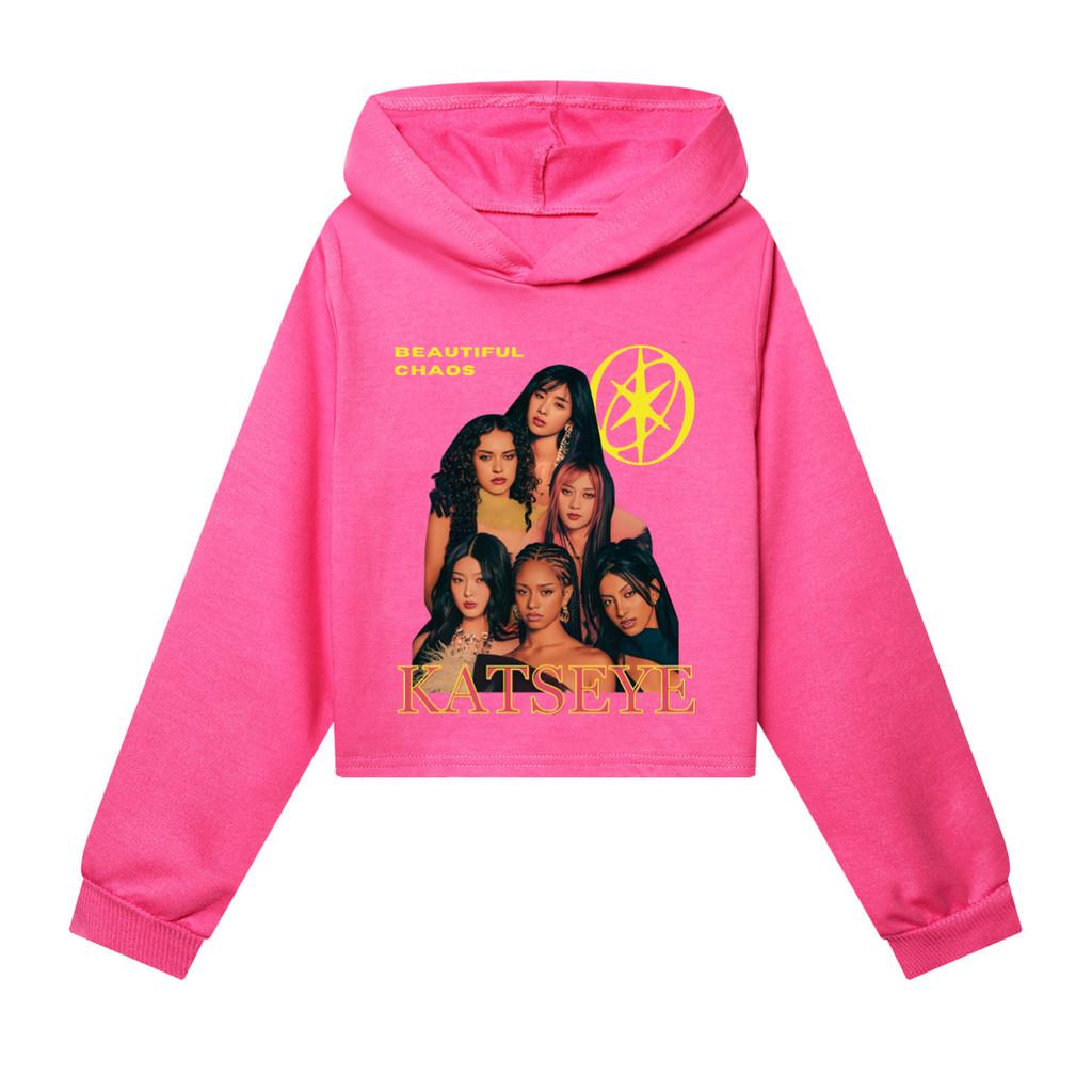 5346 Παιδικά Κοριτσίστικα Φούτερ με Κουκούλα KATSEYE με Στάμπα και Μακρυμάνικα Φθινόπωρο-Χειμώνα