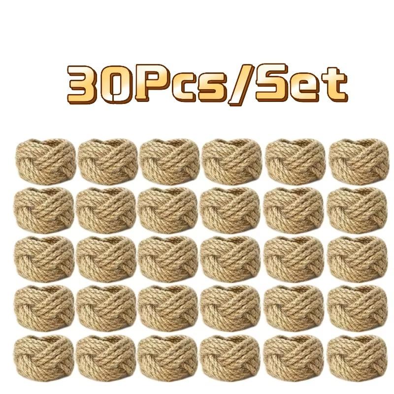 

30pcs Woven Napkin Rings Set Farmhouse Burlap Jute Napkin Rings Bulk for Dinning Table Nautical Napkin Ring Holders Table Decor