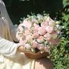 Artificial Peonies Flowers with 5 Heads Blooms And 4 Buds Faux Peony Bouquet Floral Arrangement for Home Vase Decor Boho Wedding Table Centerpiece
