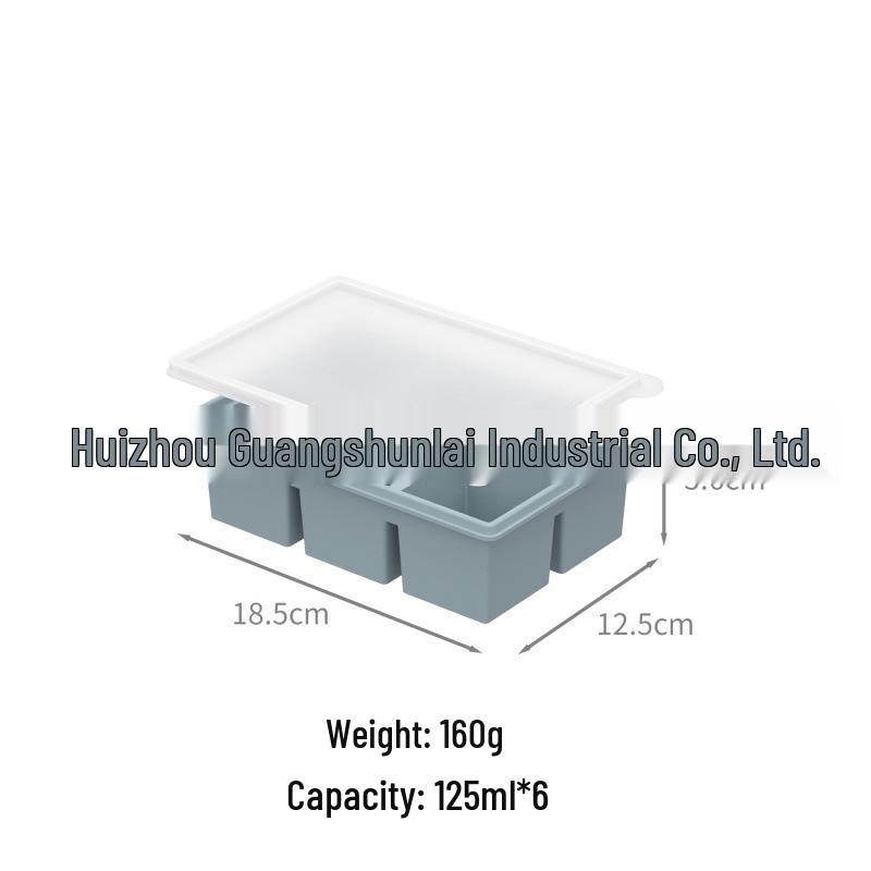 Popular Silicone Ice Cube Tray with Lid – 4 Large Slots & 15 Square Compartments for Soup or Food Storage