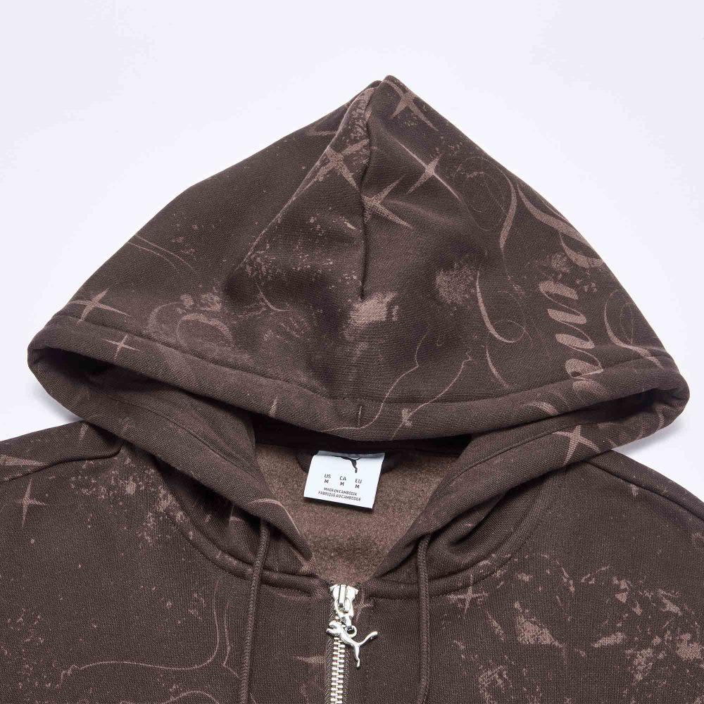 Puma Glam FW25 STREET AOP Fleece Lined Loose Fit Zippers Hooded All Over Print Jacket Women's 637064-13
