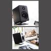 2pcs Tilted Desktop Speaker Stands 22lb Load Capacity Aluminum Alloy Speaker Riser for Bookshelf PC Speakers with Anti Vibration Pad