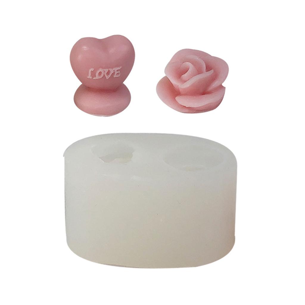 Heart Shaped Candle Mold Rose Candle Mold for DIY Candle Soap Plaster Chocolate Home Decor DIY Resin Casting Molds