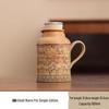 Ancient Lotus Woven Stem Thermos & Teacup Set - Ceramic Insulated Pot with Retro Mute Design, Ideal for Business Gifts and Souvenirs.