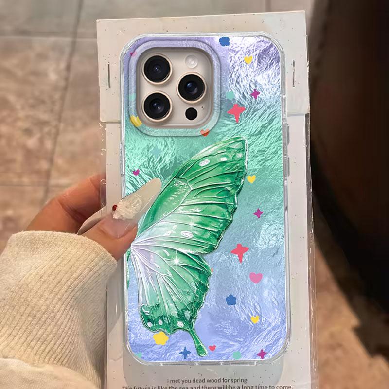 Case For IPhone 16 15 13 Plus Pro Max 7 14 Pro 5G  Phone Cover Butterfly Gradient For IPhone 16e Protective Silicone Back Bags