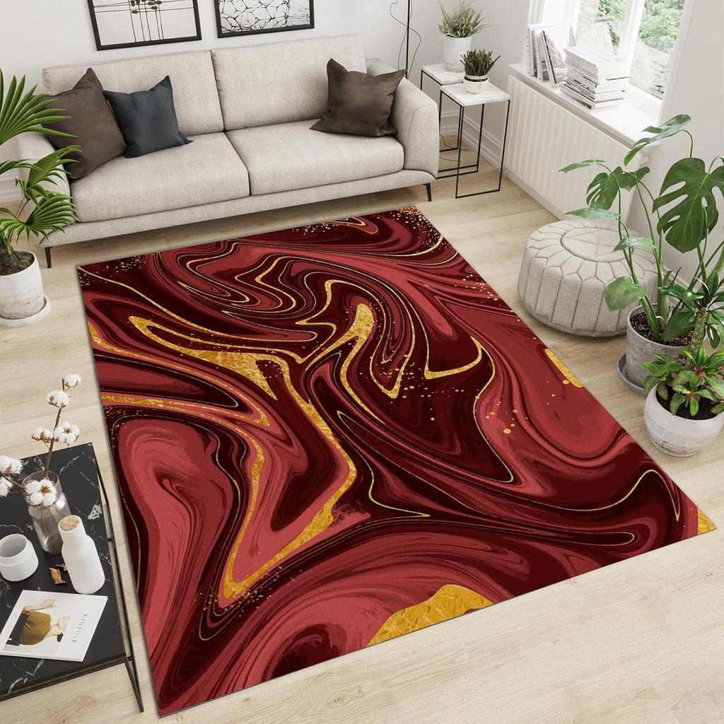 Crystal White Snowflakes Carpet Christmas Red Indoor Non-Slip Kids Rug Machine Washable Carpet Durable Mat for Living Room Decor