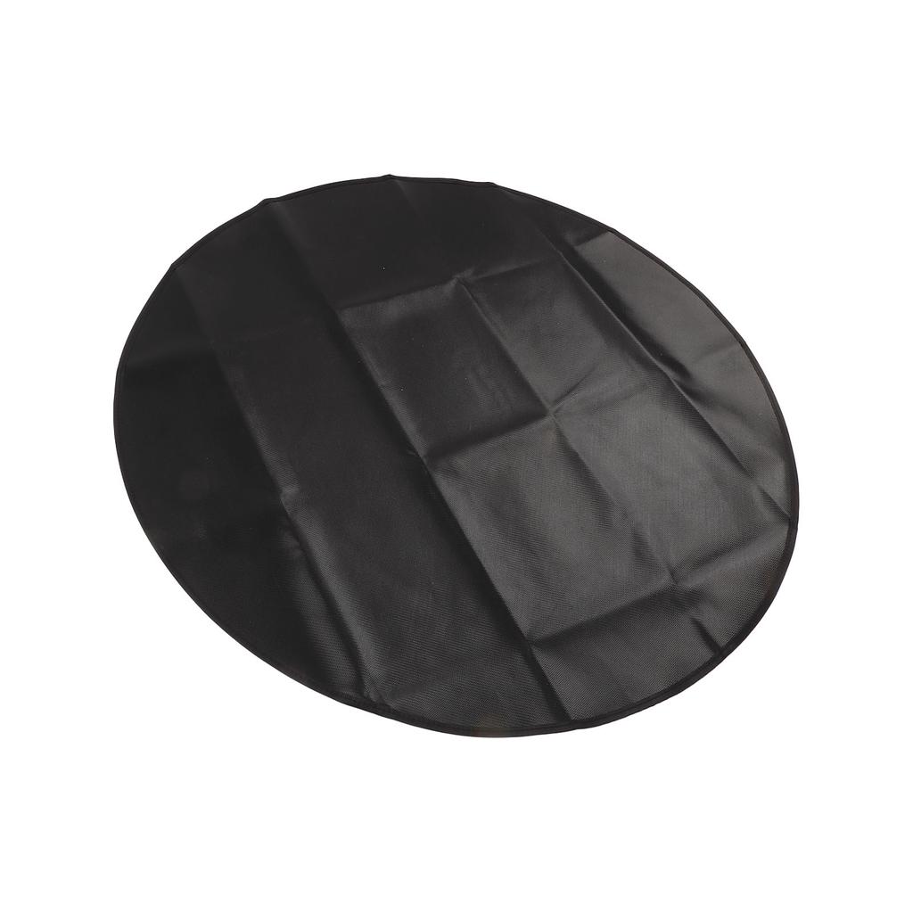 Under Grill Mat Fireproof Waterproof Double Sided Portable Round Barbecue Floor Pad for Fire Pit Smoker 36 Inch Black