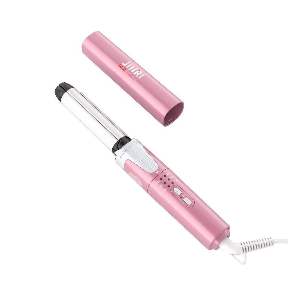 Straightener Hair Iron with 25mm 6 Temperature Settings International Includes Convenient for Home or Portable Use 2-Way & Curler, Dual-Use Tip,