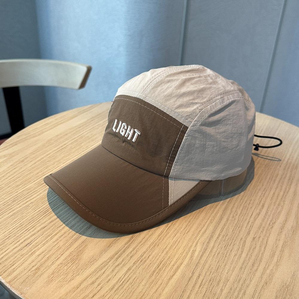 Korean Color Block Baseball Cap Nylon With Embroidered Letters For Men Women Outdoor Sports Running Cycling Fashion