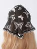 Fashion Butterfly Print Women's Turban Summer Lace Transparent Triangular Scarf Girl Silk Scarf Trendy Bandana Hair Accessories
