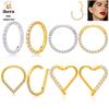 1/10 STuks Roestvrij Staal Rond Neusring CZ Scharnierende Septum Clicker Hart Oorbellen Ring Oor Tragus Kraakbeen Daith Piercing Sieraden