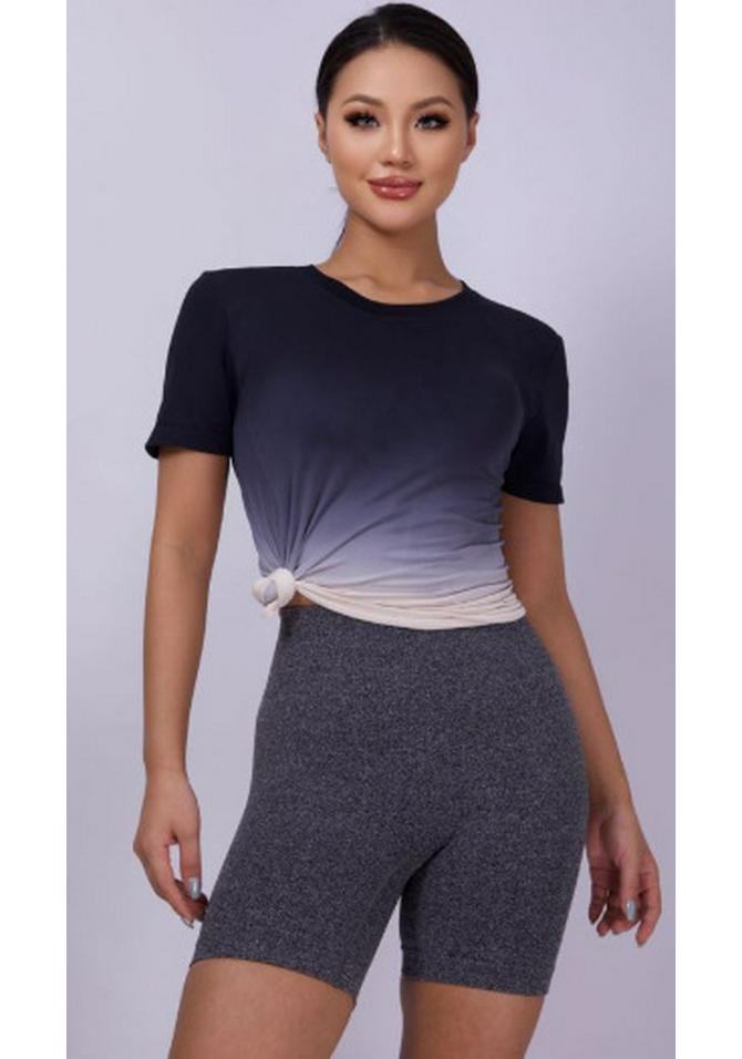 Women's Gradient Breathable Yoga Top - Quick-Dry, Versatile Sportswear for Outdoor Fitness