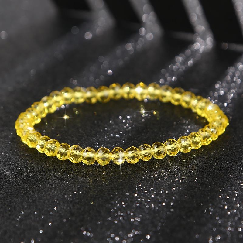 Square imitation crystal chain bead bracelet Bohemian style glass crystal bracelet Simple and sweet bracelet jewelry