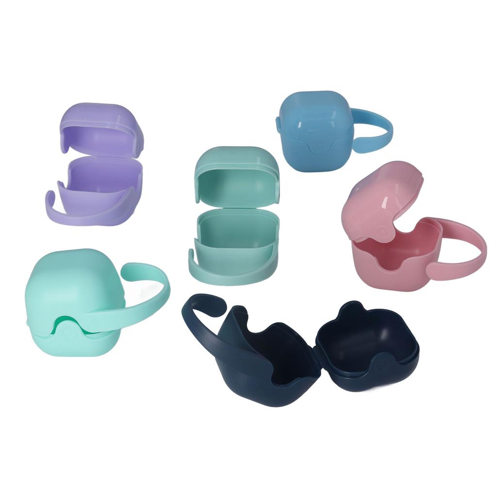 6 Pcs Pacifier Case for Baby Safe Nontoxic Six Colors PP Pacifier Holder Case with Carrying Loop