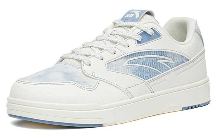 Women's Sneakers Anta Slip Resistant Abrasion Resistant Low top Skateboard Shoes Women's White Blue Tie Dye