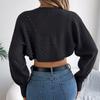 Women's Fashion Casual Solid Color Hollow Long Sleeve Shawl Sweater Jacket