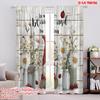 2pcs,2D Plane Printing Curtain Popular Christmas Santa Dwarf 100% Polyester (without Rod) Art Deco Festive Perfect for Living