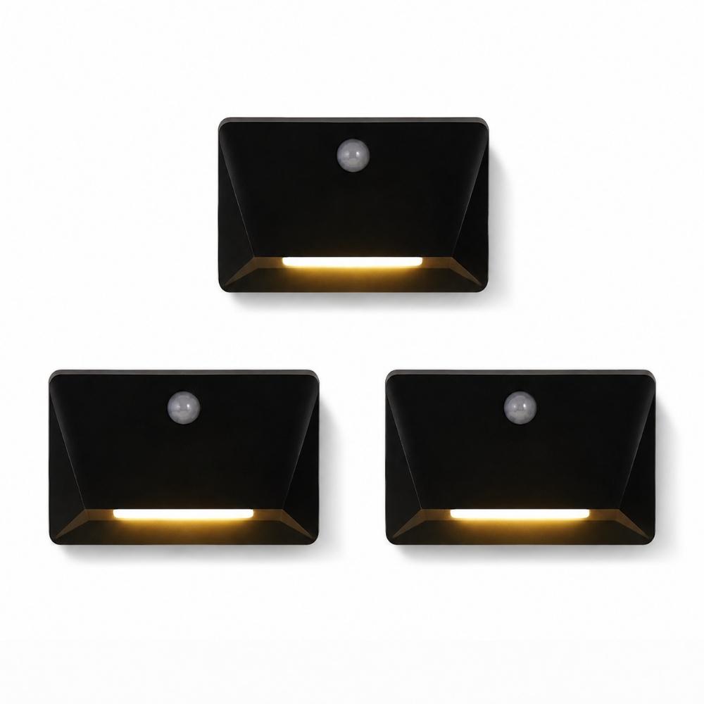 Rechargeable Motion Sensor Night Light with Linked Multi-Light Activation, 3000K Warm Light, Magnetic Mount for Hallway and Stairs