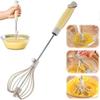 Stainless Steel Semi-Automatic Egg Beater Adjustable Small Household Manual Rotary Egg Whipping Whisk