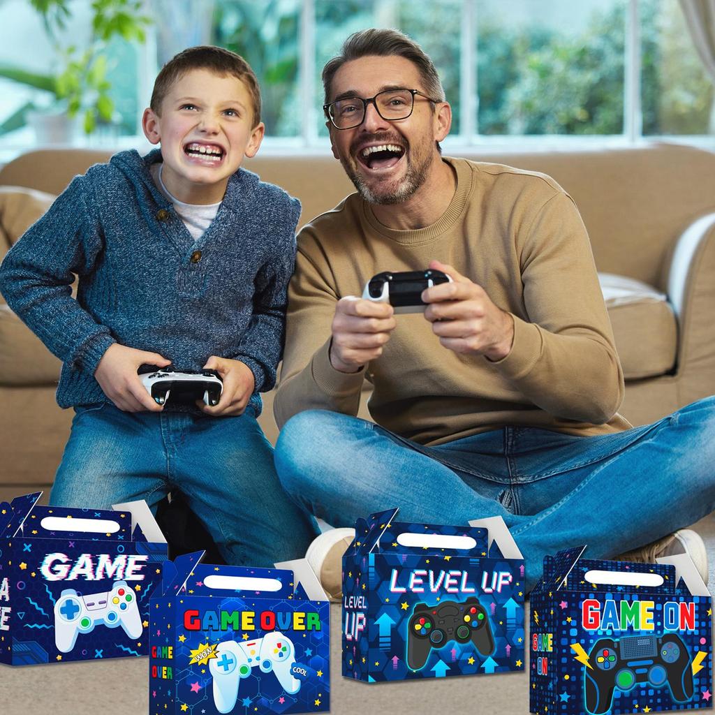 Video Game Party Favor Boxes, 24 Piece Video Game Gift Box Set - Video Game Themed Party Favor Box Candy Box for Video Game Birthday Party Decorations