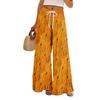 Women Summer Boho Palazzo Pants High Waist Wide Leg Halloween Printing Casual Trousers With Pockets