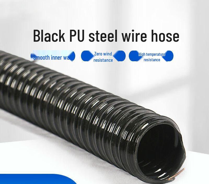 Dalan High-Temperature PU Steel Wire Reinforced Dust Collection Hose 90mm