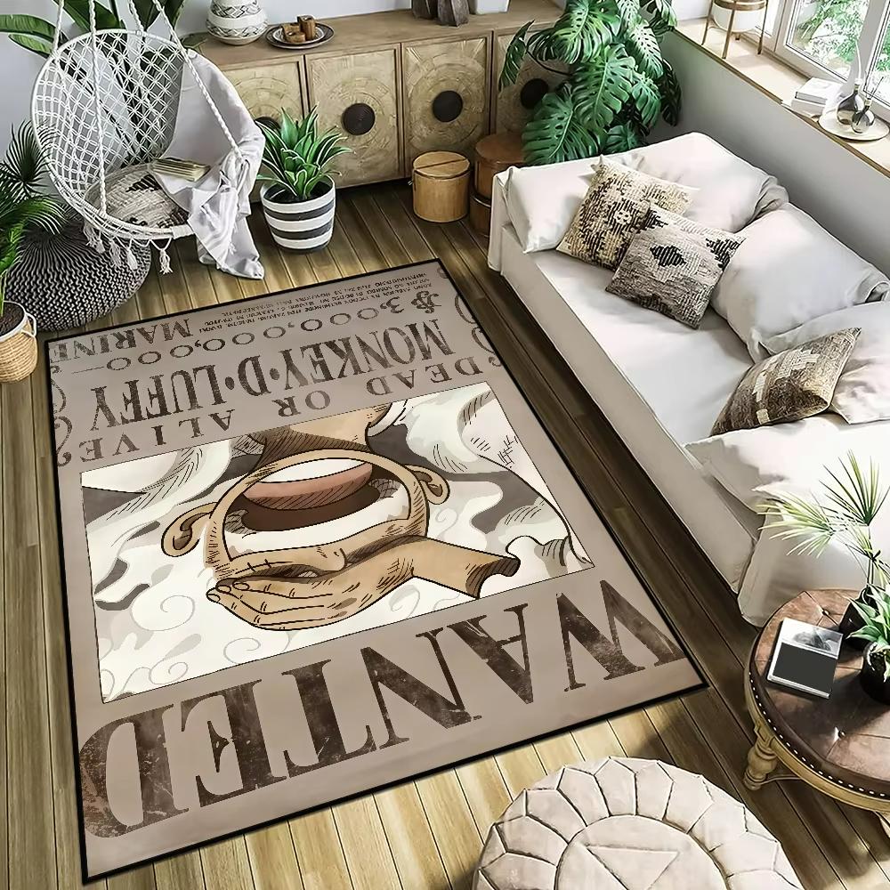  One Piece Character Card Inspired Carpet Living Room Sofa Mat Man's Cave Decor Bedroom Bedside Rug Coffee Table Mat
