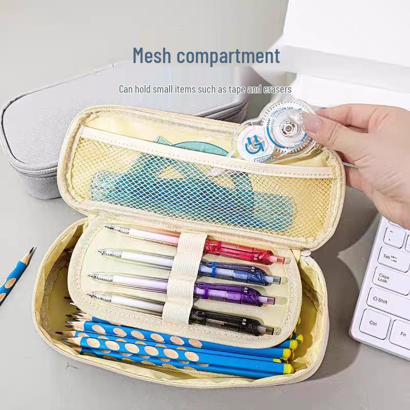 Wide Oxford Cloth Multi-layer Pencil Case - Large Capacity Stationery Bag for School Supplies