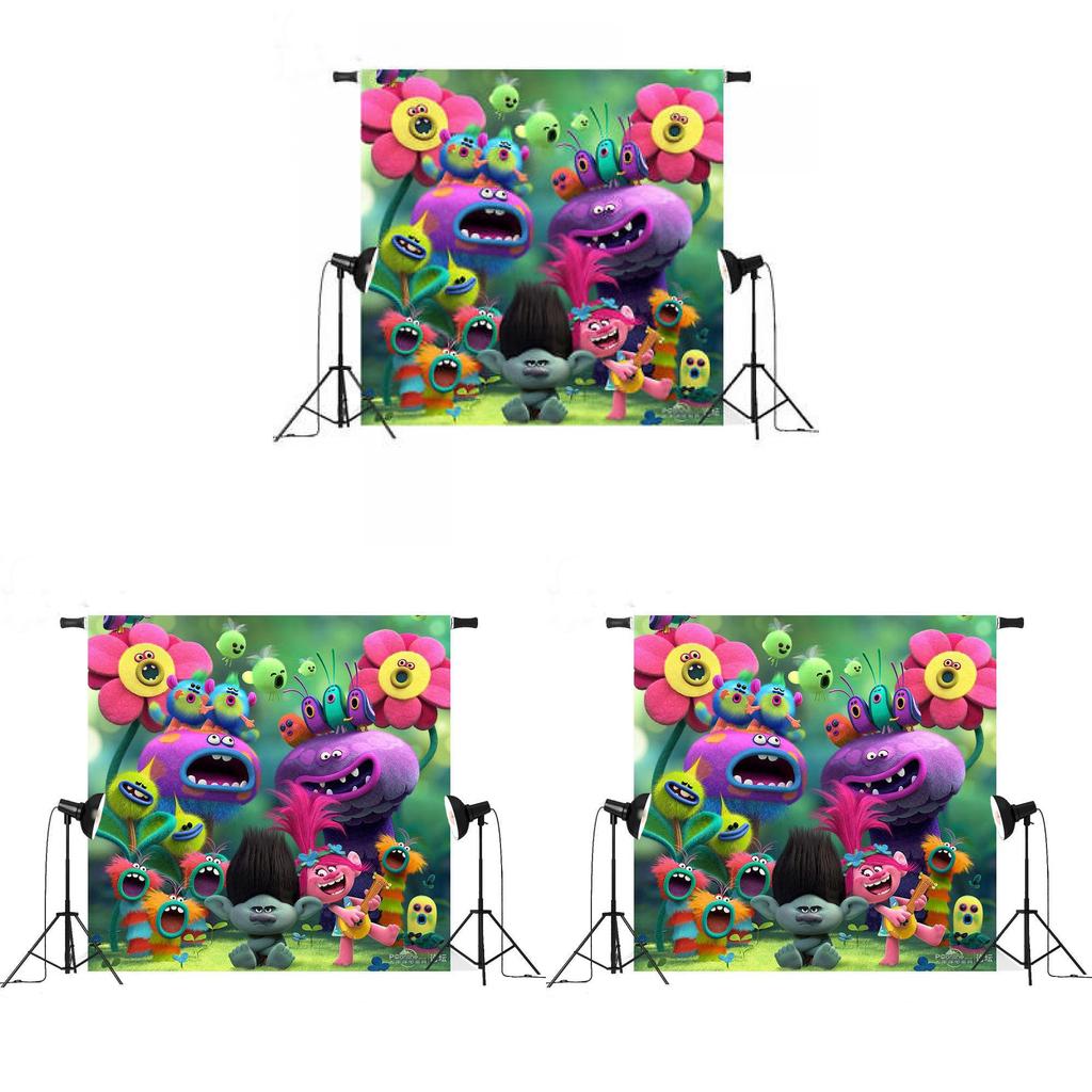Trolls World Tour Christmas Photography Backdrop For Kids Photo Studio Creative Decor