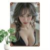 KERCHU Anime Girl Metal Wall Decor Retro Aluminum Sign Art Home Garage Cafe