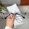 Vintage Cat Eye Glasses Women  Fashion Hollowed Blue Light Blocking Eyewear Trendy Brand Design Decorative Eyeglasses