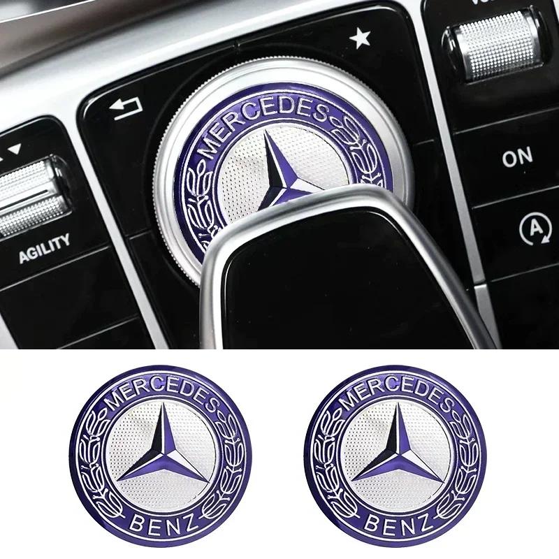 2025 For Mercedes-Benz 52mm Car Central Control Multimedia Decor Sticker For Mercedes Benz W212 W213 W205 AMG W177 V177 W247 W17