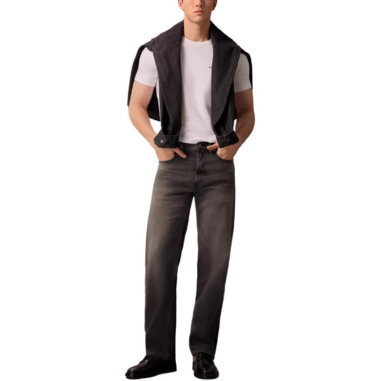 Calvin Klein Casual Commuting Letter Slim Fit Short Sleeve T-Shirt Men Tops Milk-White J322702