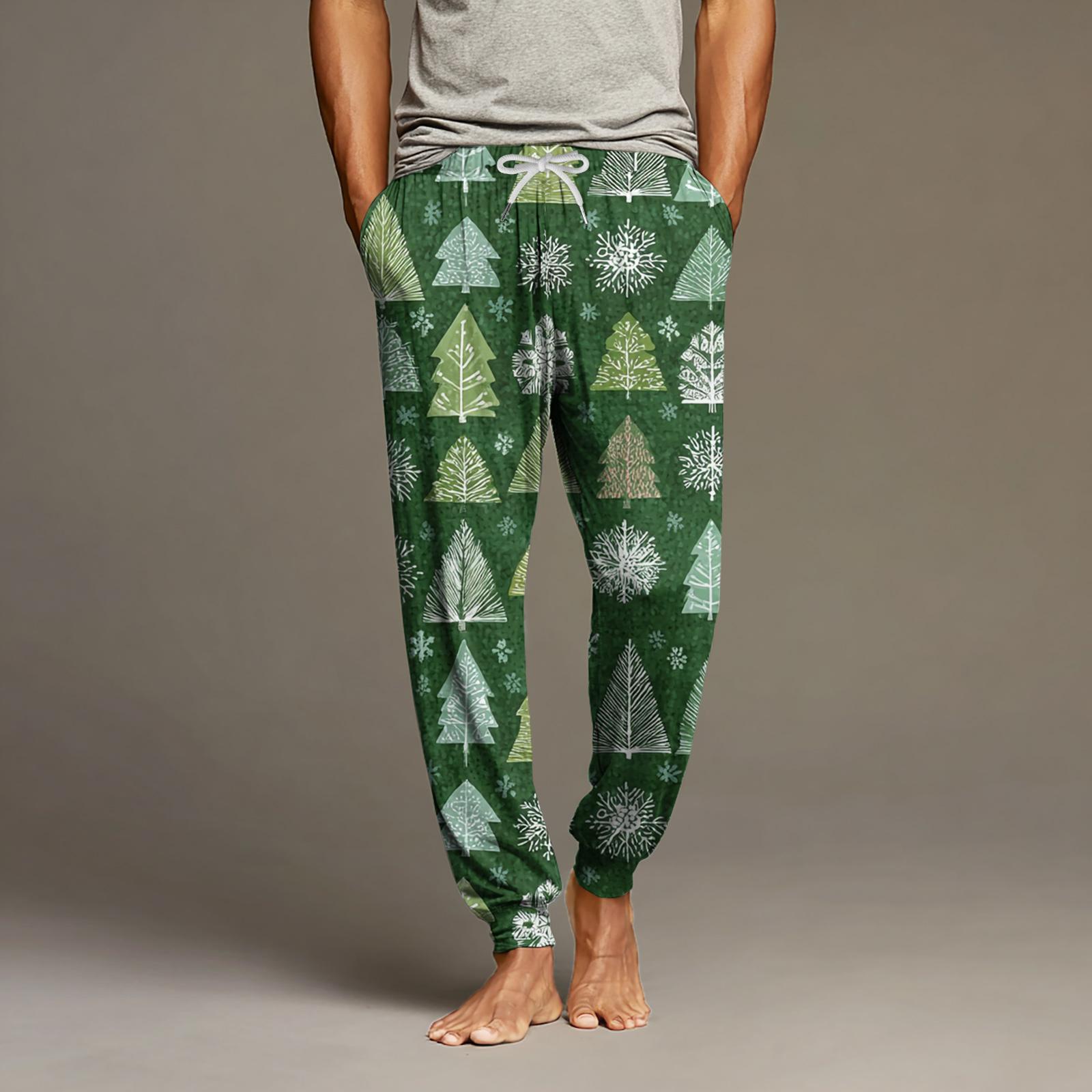 

Мужские повседневные брюки с карманами на кулиске и манжетами, домашние брюки для сна M