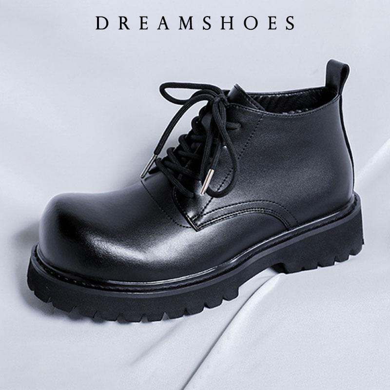 Size 38-49 Men Korea Leather Platform