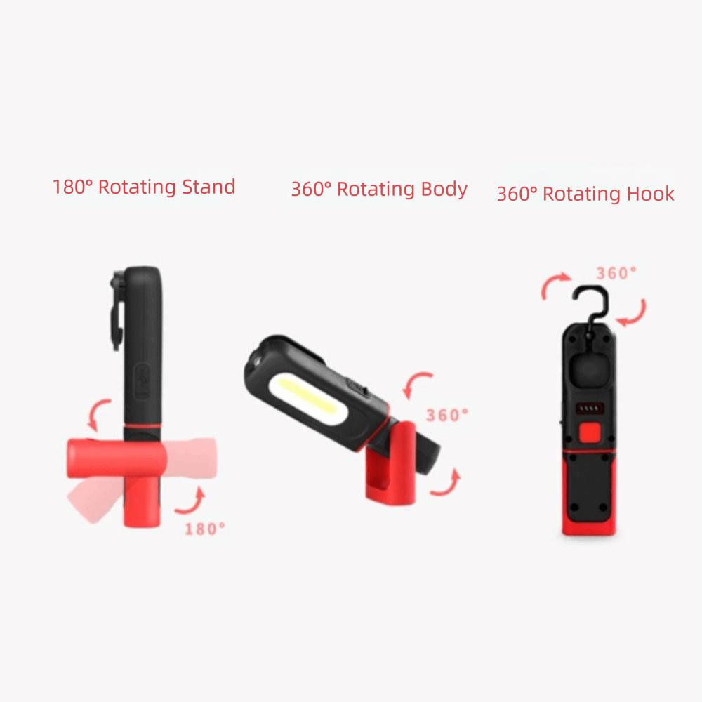 Super Bright LED Work Light USB Rechargeable Powerful Light Magnetic Work Light with Hanging Hook 360° Rotation