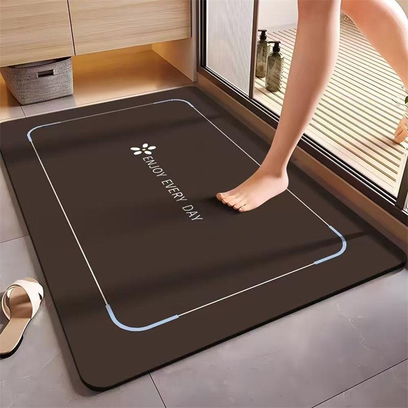 Fast Drying Diatomite Bath Mat Bathroom Foot Mat Bathroom Toilet Absorbent Quick Dry Non Slip Easy Clean Home Decor