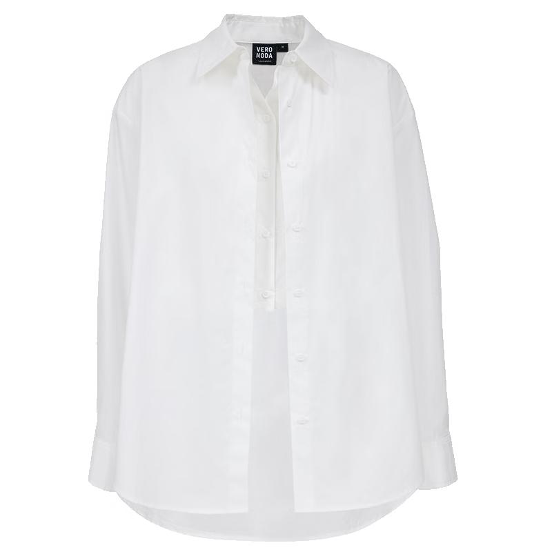

VEROMODA 2025 Summer Faux Two-Piece Cotton Slit Hem Shirt M