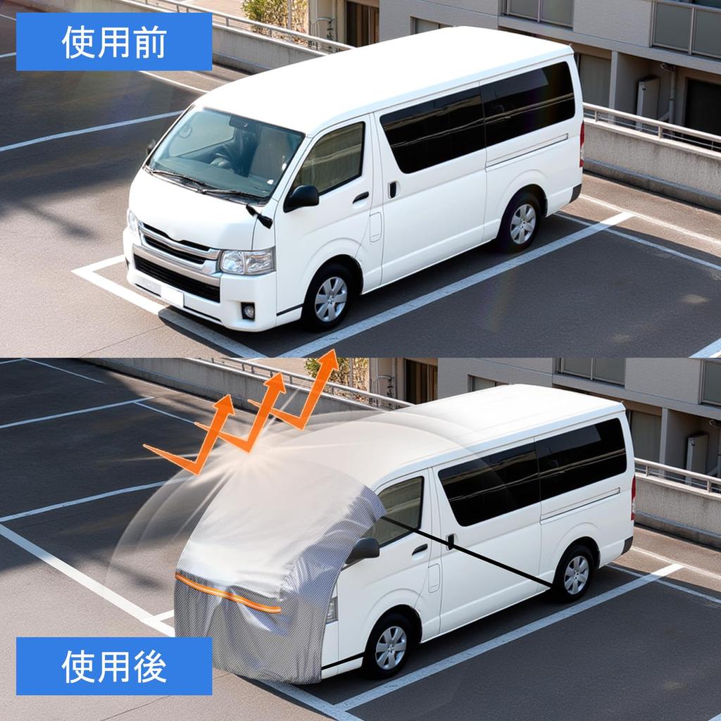 Car Bonnet Front Cover for Toyota Hiace Fleece UV Windshield Headlight Compatible with Hiace and with Storage Cover, 200/210D, Lined, Half-Type,