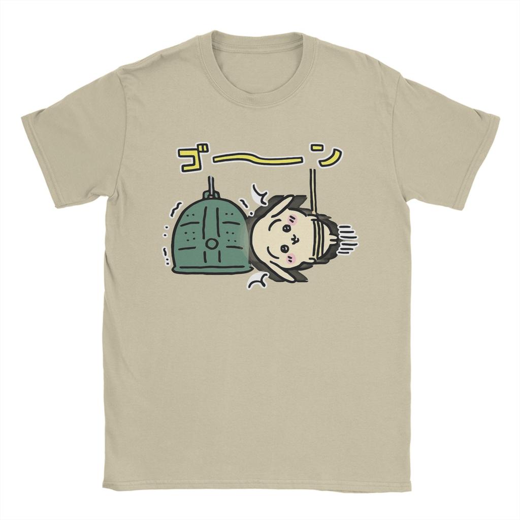 Chiikawas Buddhist TShirts for Men Vintage Pure Cotton Tees Crewneck Short Sleeve T Shirt Plus Size Clothes