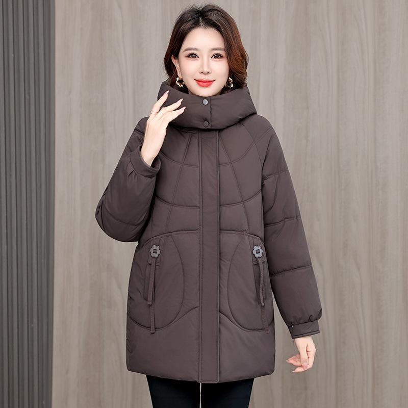 Women's Winter Plus Mid Down Parka Removable Hood Oversized