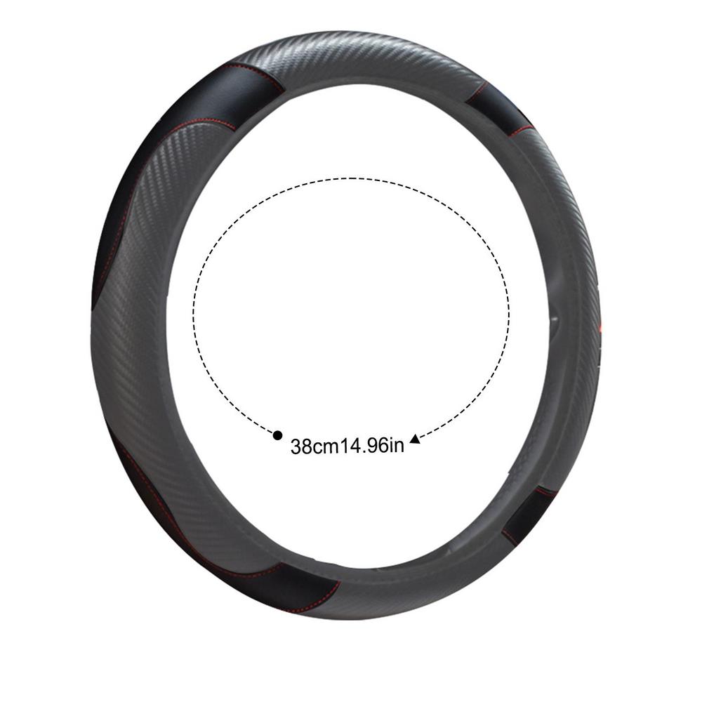 37-38cm Car Steering Wheel Cover PU Leather Non-Slip Breathable Steering Covers For Travel Camper Truck RV SUV Car Interior