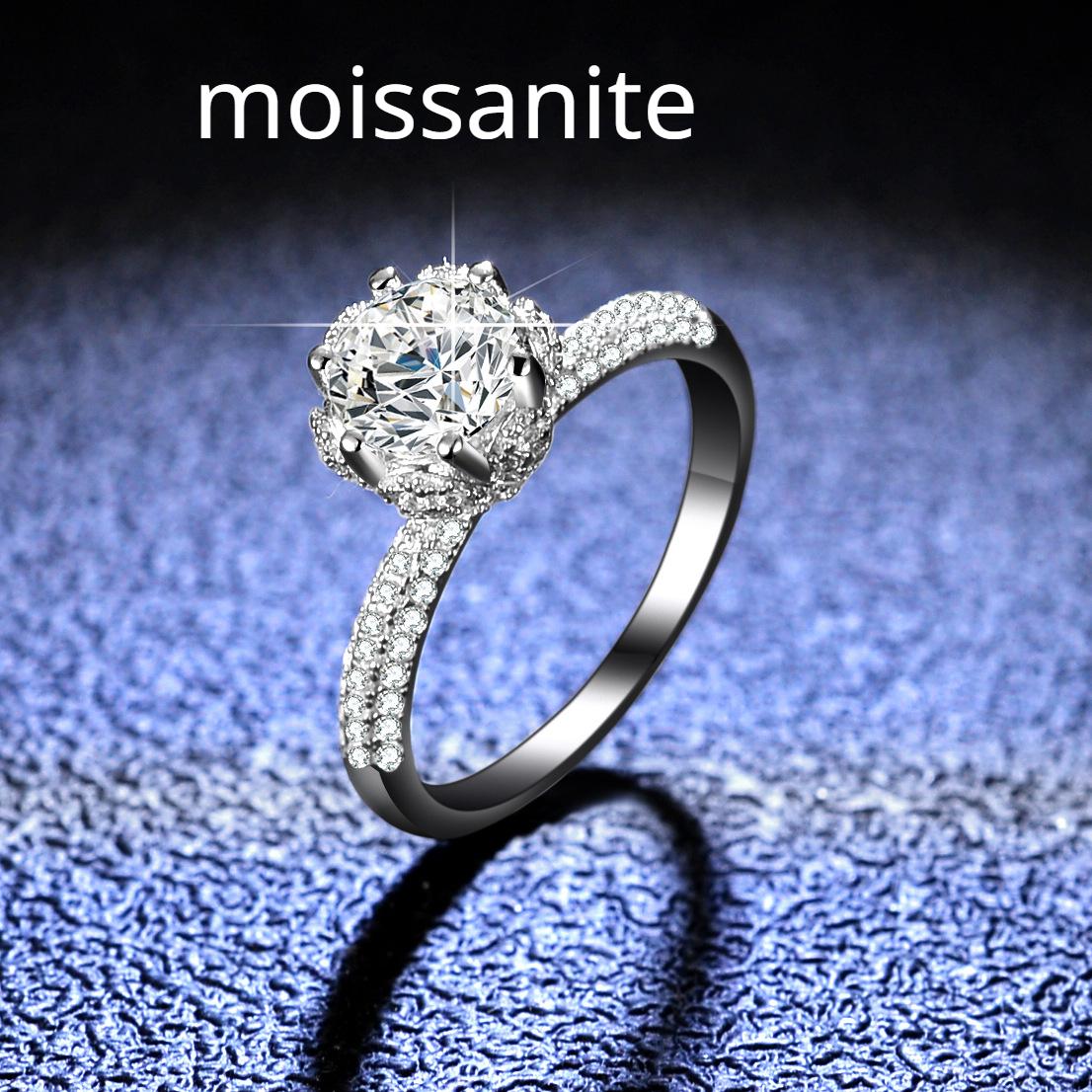 

Кольцо с муассанитом цвета D для женщин, стерлинговое серебро, 1 карат, несколько колец Снежной королевы, обручальные кольца, предложение, кольца с бриллиантами в качестве подарка для подруг 11