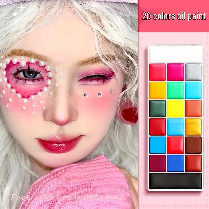 12-Color Fluorescent Face & Body Paint for Halloween, World Cup, and Theater