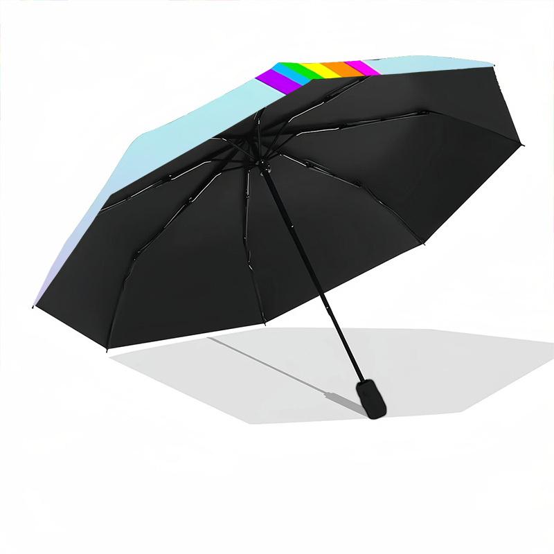 1 pièce Parapluie Pliant Automatique Chat Arc-en-ciel - Compact 8 baleines, Plastique et Fer Durables, Léger pour l'Extérieur Quotidien116