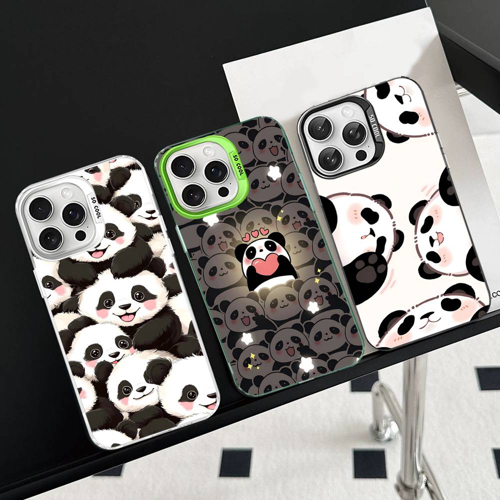 Ver Aesthetic Panda Cute For IPhone 13 14 15 16 17 Pro Max 11 12 Plus 17 Air Phone Case Color Matte Cover
