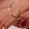 MamacitaSlay Women's Jewelry Double Layer Crossed Opening Bracelet High-end Women's Stainless Steel Gold Plated Bracelet