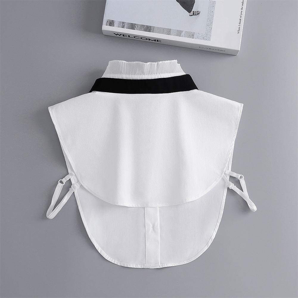 Damen Vorne Weiß Falscher Kragen Abnehmbarer Hemdkragen Herbst Bluse Pullover Falscher Kragen Revers Oberteil Schleifen Krawatten Fuax Kragen