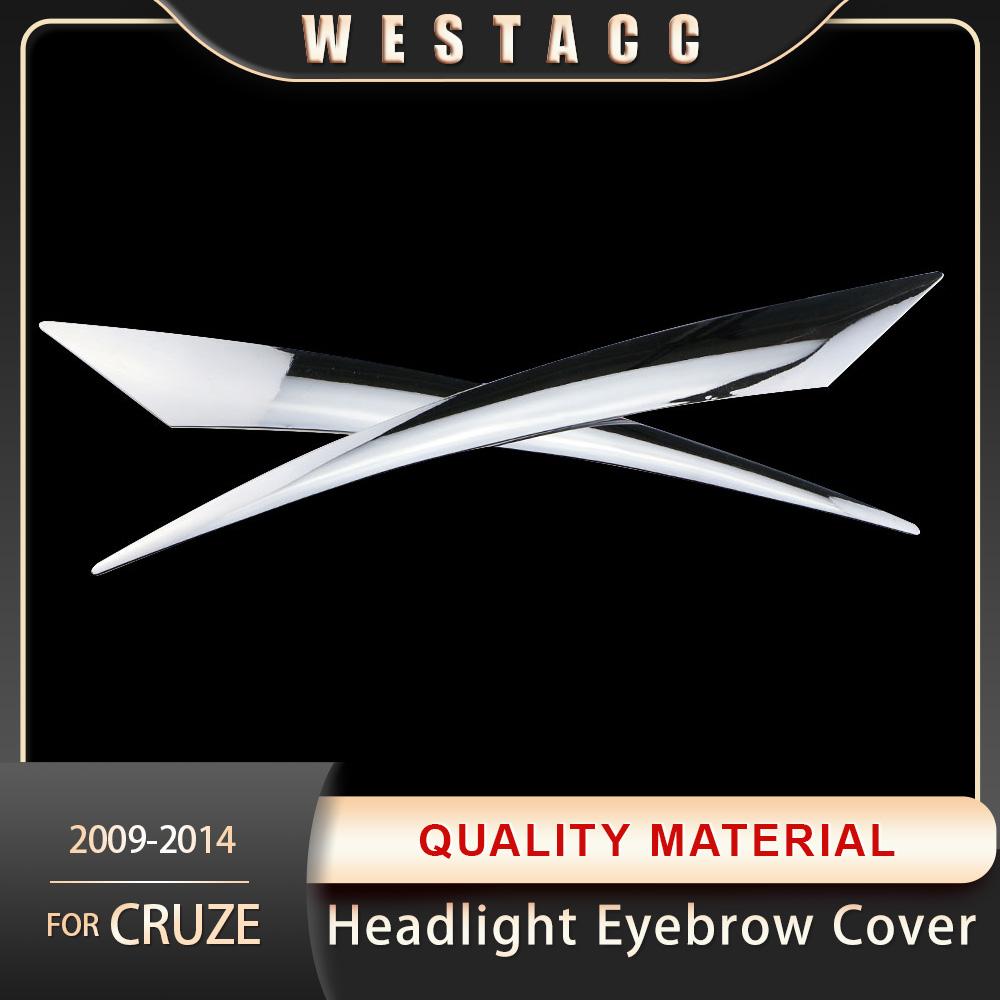 2 sztuk Chrome lampa czołowa pokrywa brwi naklejki wykończeniowe dla Chevrolet Cruze Sedan 2009 2010 2011 2012 2013 2014 2015